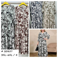 20857 # вибір кольору жіноча сукня (штапель, 4 од., розміри батал: 3XL-6XL) видача наступного дня Сукня