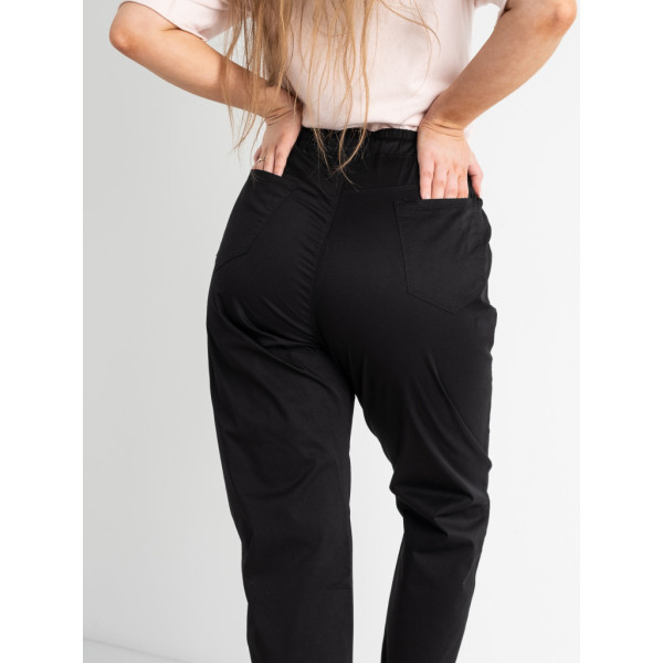 8013-14 / черные женские брюки ( стрейчевые, 4 ед. размеры батал: 31, 31, 31, 31) Брюки