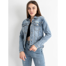0906-3 / голубая женская джинсовая куртка (New Jeans, стрейчевая, 3 ед. размеры норма:XS, XS, XS) Джинсовая куртка