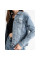 0906-3 / голубая женская джинсовая куртка (New Jeans, стрейчевая, 3 ед. размеры норма:XS, XS, XS) Джинсовая куртка