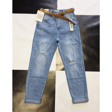 2973# синие женские джинсы (стрейч коттон, 10-ед, размеры батал: L-4XL) M.Sara