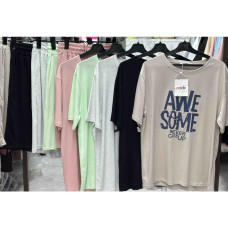 3806# выбор цвета женская футболка (4 ед, размеры норма: M-L оверсайз) выдача на следующий день Футболка