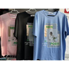 3815# выбор цвета женская футболка (4 ед, размеры норма: M-L оверсайз) выдача на следующий день Футболка