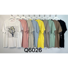 6026# микс цветов женская футболка (Kiss me, 10 ед, размеры батал: 2XL-4XL) выдача на следующий день Kiss me