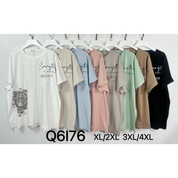 6176# микс цветов женская футболка (Kiss me, 10 ед, размеры батал: 2XL-4XL) выдача на следующий день Kiss me