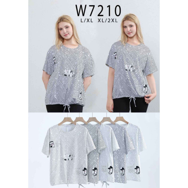 7210 # микс цветов женская футболка (10 ед, размеры полубатал: L-2XL) выдача на следующий день Kiss me