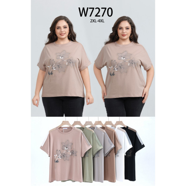 7270# микс цветов женская футболка (Kiss me, 10 ед, размеры батал: 2XL-4XL) выдача на следующий день Kiss me