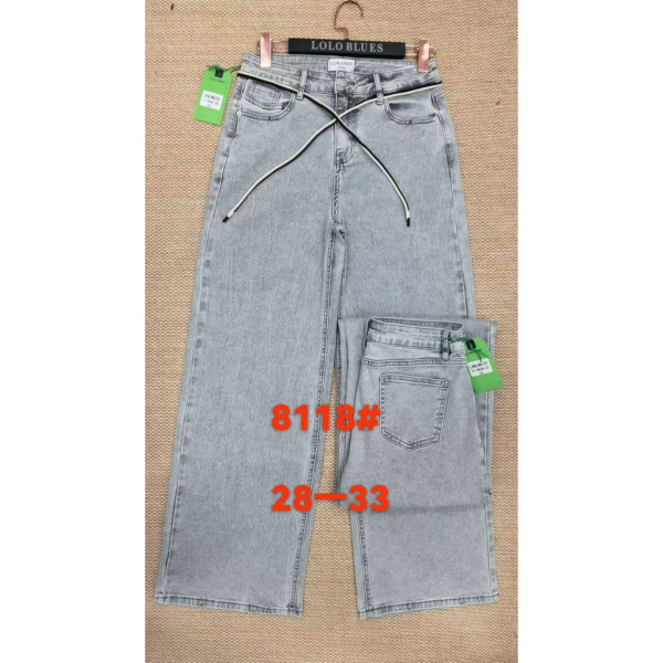 8118# серые женсике джинсы (Lanlaniee, стрейч коттон, 6 ед, размеры полубатал: 28-33) выдача на следующий день LANLANIEE