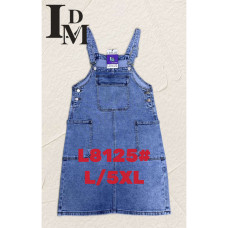 8125# голубой женский джинсовый сарафан (LDM, 6 ед, размеры батал: L-5XL) выдача на следующий день Сарафан