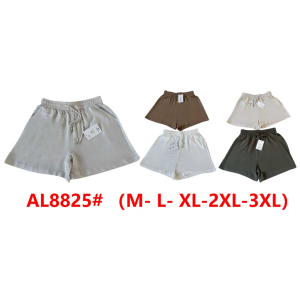 8825# выбор цвета женские шорты (лен, 5 ед, размеры полубатал: M-3XL) выдача на следующий день Шорты