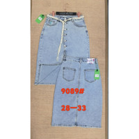 9089# голубая женсикая джинсовая юбка (Lanlaniee, стрейч коттон, 6 ед, размеры полубатал: 28-33) выдача на следующий день LANLANIEE