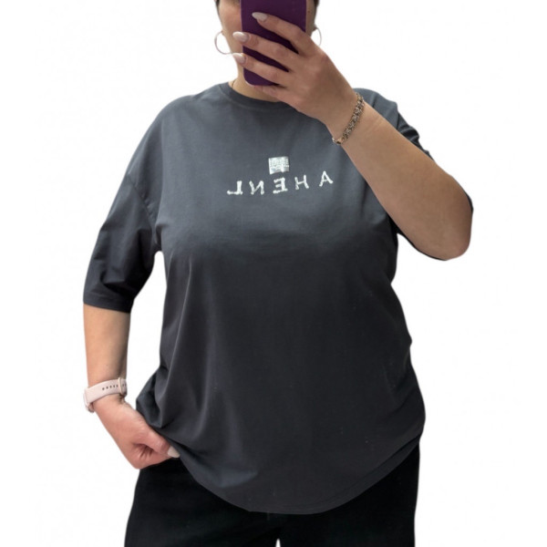 25108# микс цветов женская футболка oversize (95% коттон, 6 ед, размеры полубатал: 46-52, 52-58) выдача на следующий день Футболка