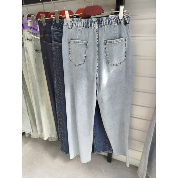 0315# сірі жіночі джинси на резинці з камінням (стрейч-коттон, 6 од., розміри батал: 32-42) видача наступного дня LDM