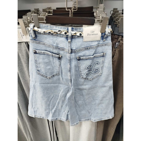 6012# голубые женские джинсовые шорты (стрейч коттон, 6 ед, размеры полубатал: 28-33) выдача на следующий день Шорты