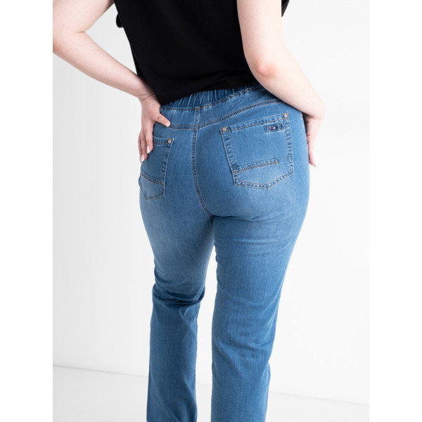 1203-3 / блакитні жіночі джинси (стрейчові, 3 од. розміри батал: 32, 33, 33) Джинси