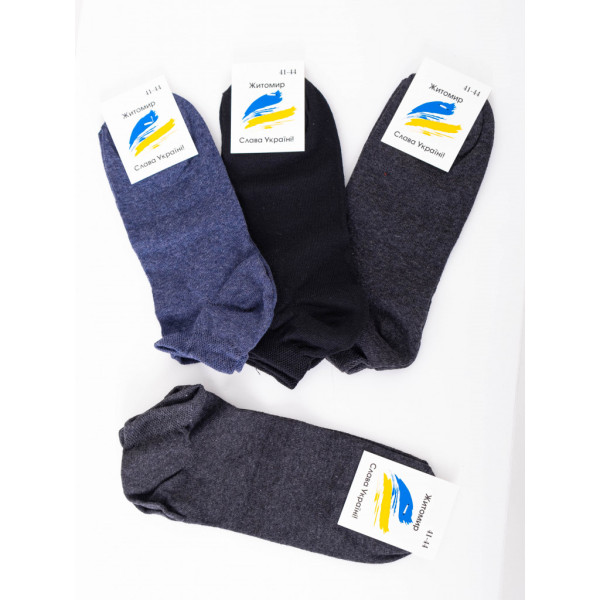 87293 черные, серые и синие мужские носки (хлопок, укороченные, 12 ед. размеры норма: 41-44) Носки