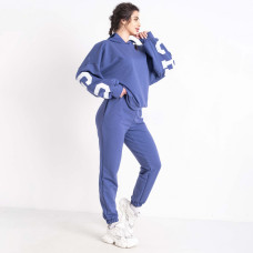 0540-22 синій жіночий спортивний костюм (5'TH AVENUE, турецька двонитка, 3 од. розміри норма: 42. 44. 46) 5`th Avenue