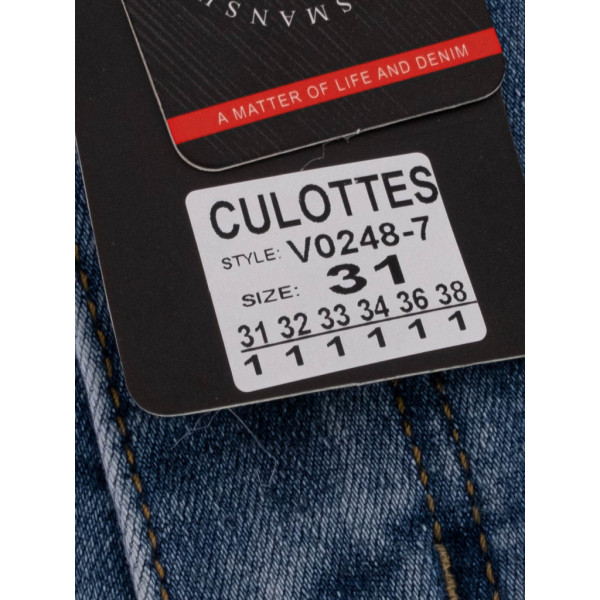 0248-74 / блакитні жіночі джинси кюлоти (RELUCKY, стрейчові, 4 од. розміри батал: 31. 31. 31. 32) Relucky