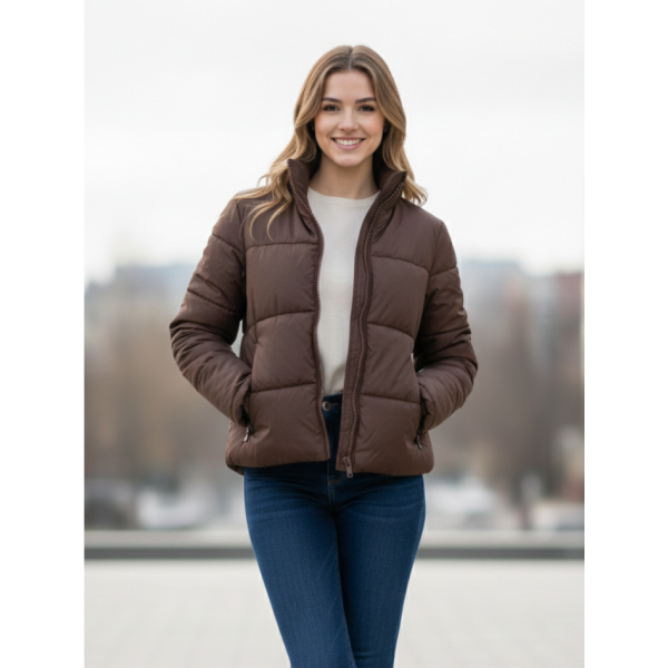 0415-9 коричневая женская куртка (5'TH AVENUE, синтепон, 4 ед. размеры норма: 42. 44. 46, 48) 5`th Avenue