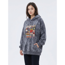 0206-6 серый женский худи (двухнитка, варка, принт, с капюшоком, 1 ед, универсальный размер норма : M/3XL) Худи