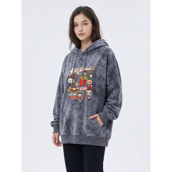 0206-6 серый женский худи (двухнитка, варка, принт, с капюшоком, 1 ед, универсальный размер норма : M/3XL) Худи