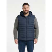 0207-22 синя чоловіча жилетка (синтепон, з капюшоном, 5од, розміри на бірках, 5XL. 6XL. 7XL. 8XL. 9XL, відповідають баталу:2XL. 3XL. 4XL. 5XL. 6XL) Жилетка