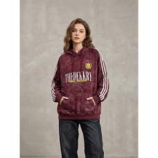 3903-5 бордовый женский батник (двухнитка, варка, с капюшоном , 1 ед, универсальный размер норма : M/XL) Батник