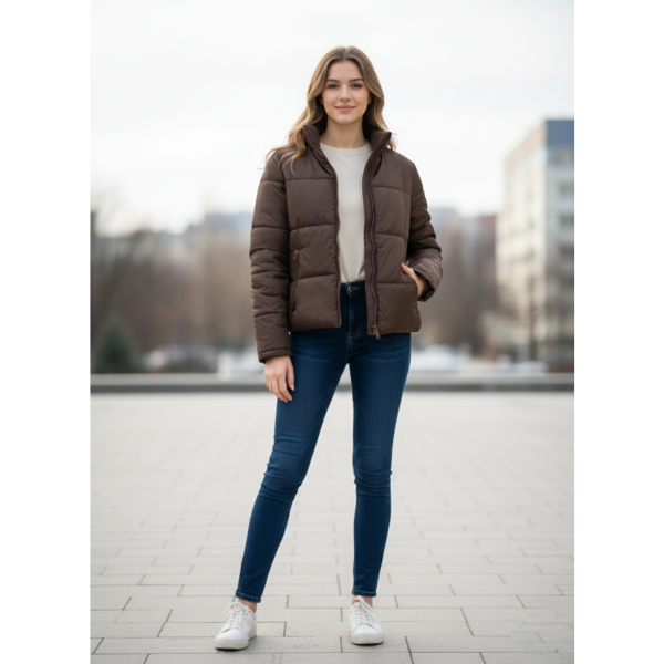 0415-9 коричневая женская куртка (5'TH AVENUE, синтепон, 4 ед. размеры норма: 42. 44. 46, 48) 5`th Avenue