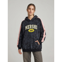 2903-1 черный женский батник (двухнитка, варка, с капюшоном , 1 ед, универсальный размер норма : M/XL) Батник