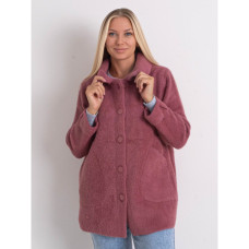 0562-28 фрезовый женский кардиган (шерсть альпаки, на пуговицах, 1 ед. универсальный полубатальный размер: 46-52) Кардиган