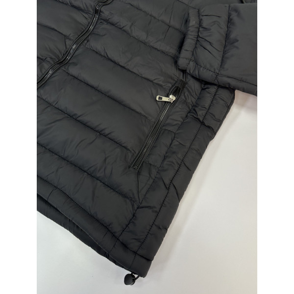 28277-1 черная мужская куртка (синтепон, с капюшоном, 5ед, размеры батал: 56, 58, 60, 62, 64) Куртка