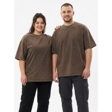 7475-9 коричневая унисекс футболка (турецкий коктон, 4 ед, размеры мужской полубатал, женский батал: L. 3XL. 4XL. 5XL) Футболка