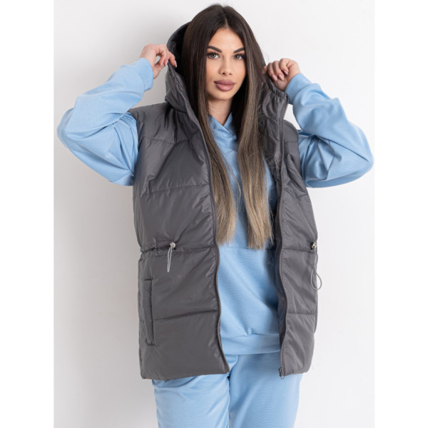 0075-6 сіра жіноча жилетка (5'TH AVENUE, синтепон, 3 од. розміри норма: 42. 44. 46)