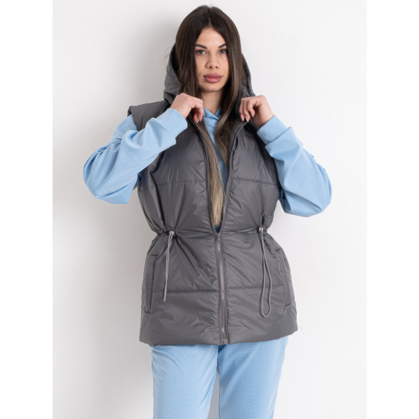 0075-6 сіра жіноча жилетка (5'TH AVENUE, синтепон, 3 од. розміри норма: 42. 44. 46)