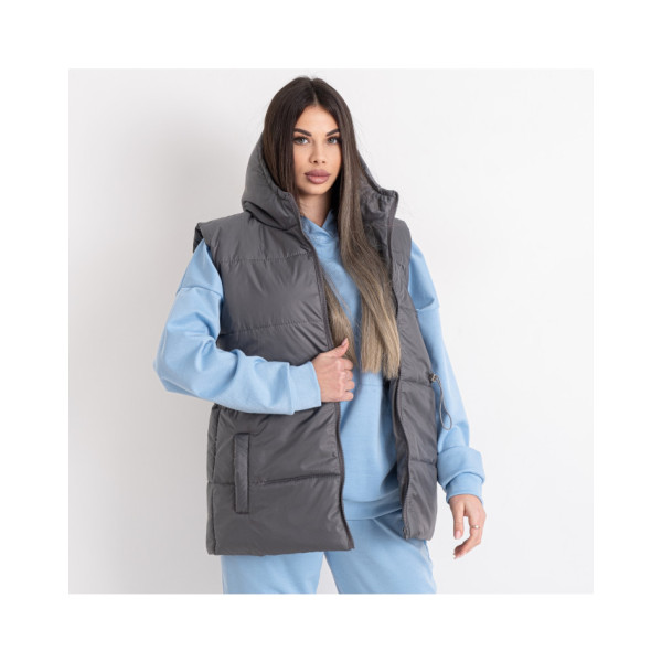 0075-6 сіра жіноча жилетка (5'TH AVENUE, синтепон, 3 од. розміри норма: 42. 44. 46)