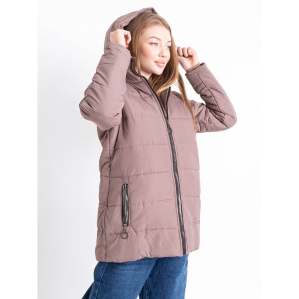 0007-2 бежева жіноча зимова куртка (5'TH AVENUE, флісова підкладка, 3 од. розміри норма: 42. 44. 46)