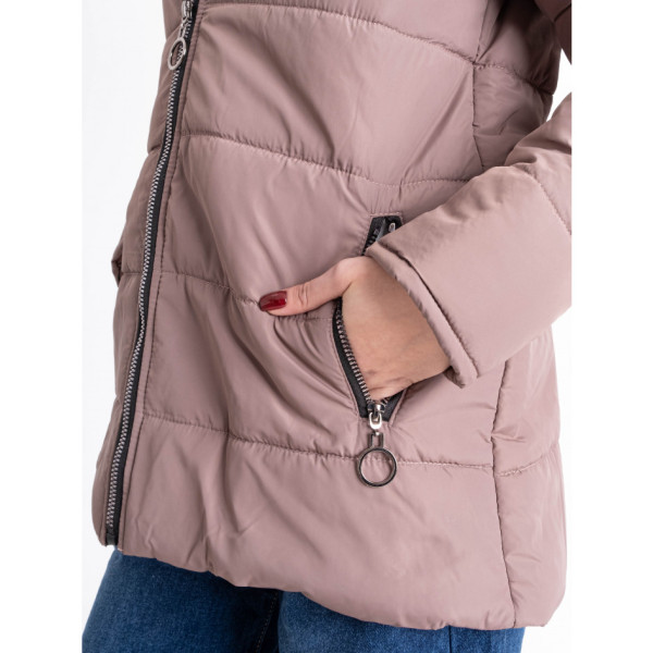 0007-2 бежева жіноча зимова куртка (5'TH AVENUE, флісова підкладка, 3 од. розміри норма: 42. 44. 46)