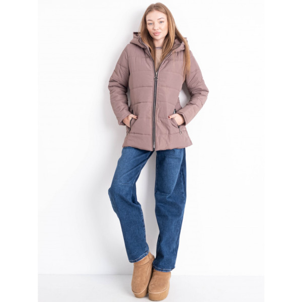 0007-2 бежева жіноча зимова куртка (5'TH AVENUE, флісова підкладка, 3 од. розміри норма: 42. 44. 46)