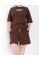 1691-9 коричневий жіночий костюм двійка (футболка + шорти) (5'TH AVENUE, турецька бавовна, 3 од. розміри напівбатал: 48. 50. 52)