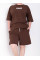 1691-9 коричневий жіночий костюм двійка (футболка + шорти) (5'TH AVENUE, турецька бавовна, 3 од. розміри напівбатал: 48. 50. 52)