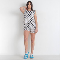 16155-10 білий жіночий костюм двійка (трикотаж, 4 од. розміри норма: S. S. M. M)