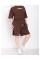 1691-9 коричневий жіночий костюм двійка (футболка + шорти) (5'TH AVENUE, турецька бавовна, 3 од. розміри напівбатал: 48. 50. 52)