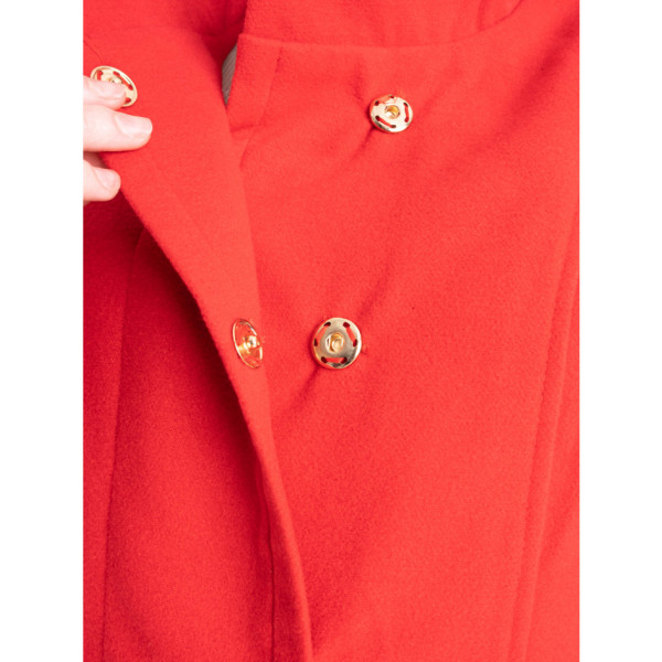 90082-4 червоне жіноче драпове пальто (3 од. розміри норма: 44. 46. 48)