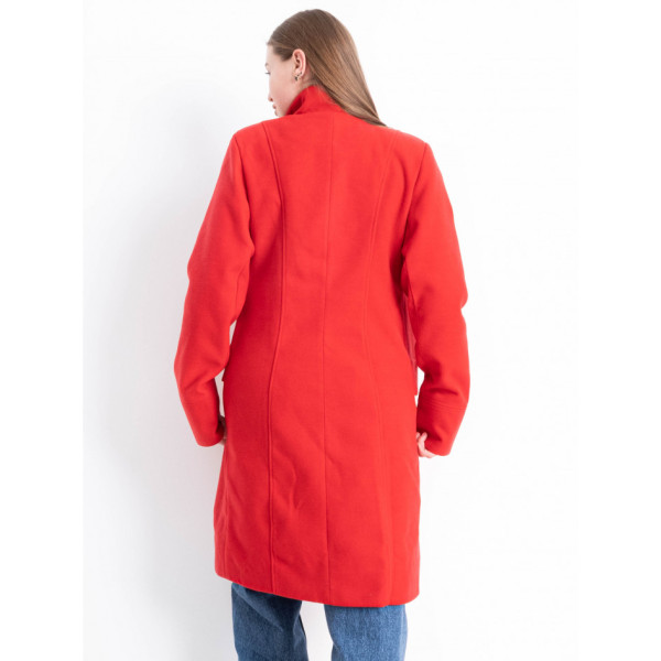 90082-4 червоне жіноче драпове пальто (3 од. розміри норма: 44. 46. 48)