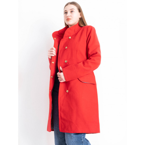 90082-4 червоне жіноче драпове пальто (3 од. розміри норма: 44. 46. 48)