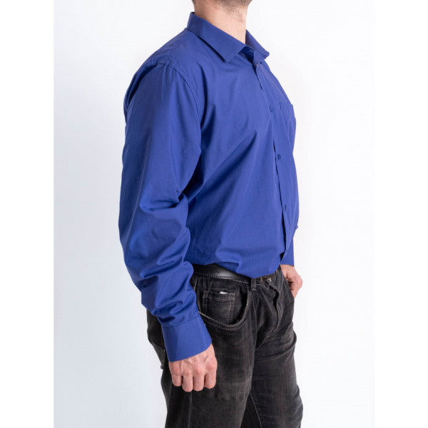 1362 синя чоловіча сорочка (на ґудзиках, 12 од. розміри батал: 47-52, повторюються)