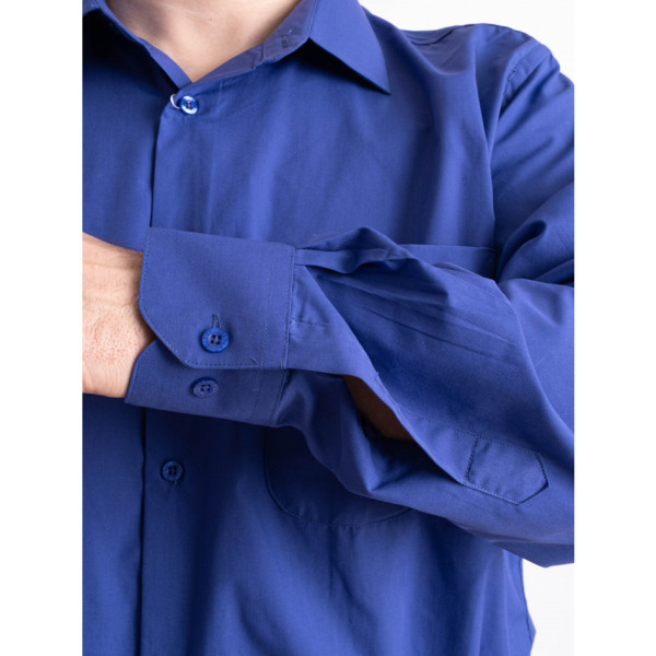 1362 синя чоловіча сорочка (на ґудзиках, 12 од. розміри батал: 47-52, повторюються)
