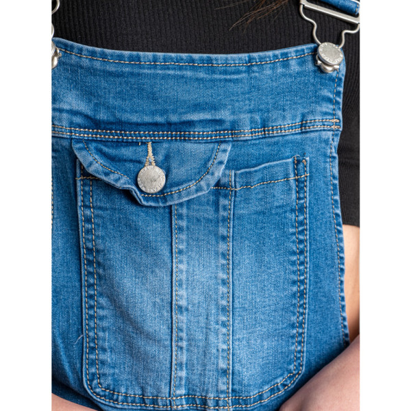 0904-3 синій жіночий джинсовий комбінезон (стрейчевий, 3 од. розміри норма: S. M. L)