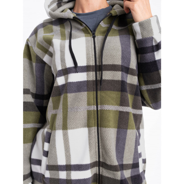 7577-75 хакі жіноча тепла сорочка (фліс, з капюшоном, 4од. розміри напівбатал: 52, 54, 56, 58)