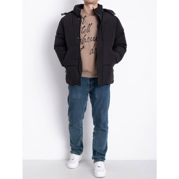 0020-1 чорна чоловіча тепла куртка (5 од., розміри норма: M. L. XL. 2XL. 3XL)